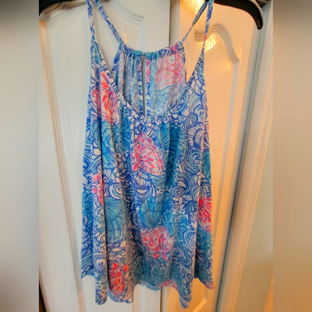 Lilly Pulitzer Tank top Lacy Top style in Raising Shell sz XL